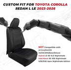 FREESOO Custom Leather Seat Covers for Toyota Corolla LE 2023-2026 | Sedan, Full Set, Waterproof, Airbag Compatible, Scratch-resistant, Anti-slip, Protector Cushion, Durable Material, Easy-clean - Image 2