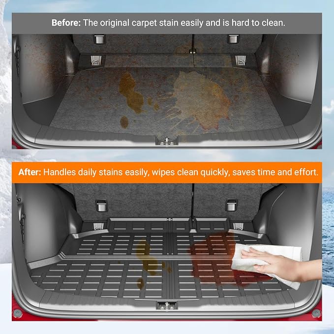 powoq Trunk Mat Compatible with 2012-2016 Honda CRV Trunk Liner TPE Cargo Liner Cargo Mat Replacement for 2012 2013 2014 2015 2016 Honda CRV Accessories (Fit 12-16 Model, Trunk Mat) - Image 3