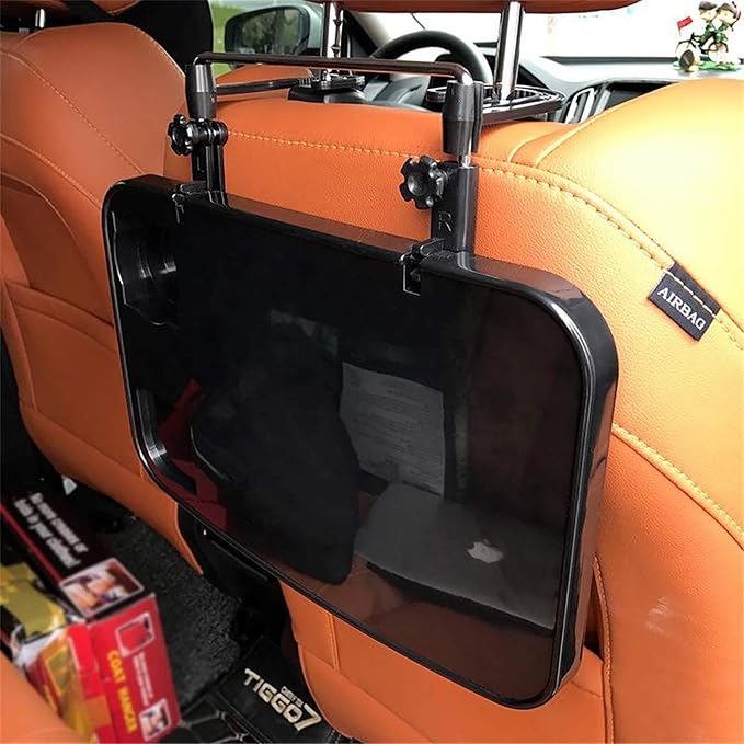 XINDELL Steering Wheel & Car Seat Tray - Universal Foldable Desk for Laptop, Food, Cup Holder - Portable Car Food Tray for Drivers, Kids, Road Trips - Fits All Vehicles - Image 4