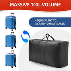 Extra Large travel duffel bag with Strong Handles, Waterproof duffel bag, Durable Zippers, Extra Large Storage Totes for Space Saving and Moving Supplies - Image 7