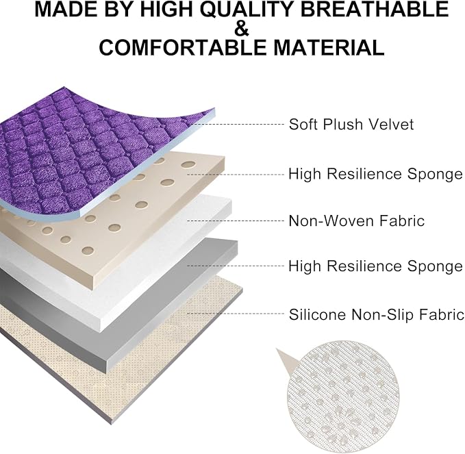 surpassme Comfortable Car Seat Covers Universal Back/Brench Seat Coves for Car Accessories with Storage Pockets, Padded Car Interior Covers for Automotive, SUV, Truck, and Van(Purple) - Image 2