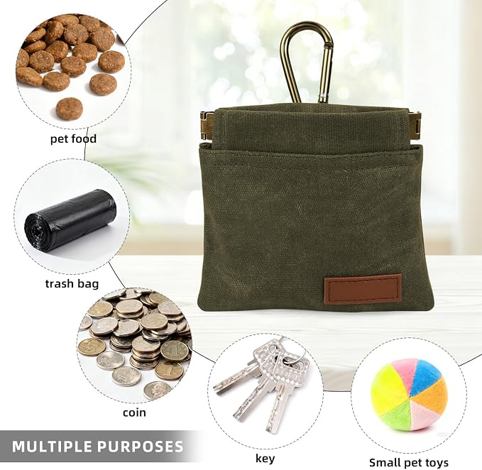 1 Pcs Pocket Pet Training Pouch,Dog Treat Pouch (Olive drab) | For Portable Pet Dog Walking Bag, Travel or Outdoor Use - Image 6