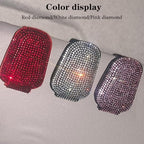 ACODABLEM Bling Car Glass Holder Sun Visor, Bling Crystal Rhinestone Sunglasses Magnetic Holder Mount Universal Eyeglasses Hanger Clip, Ticket Card Clip for Car, Car Sun Visor Accessories (Pink) - Image 4