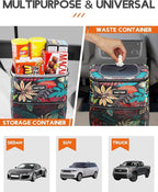 HOTOR Car Trash Can, Compact Waterproof Organizer, Leak-Proof Bin, 2-Gallon | Autumn Leaves, Multifunctional Car Accessory with Adjustable Straps & Magnetic Snaps for Interior Car Storage - Image 6