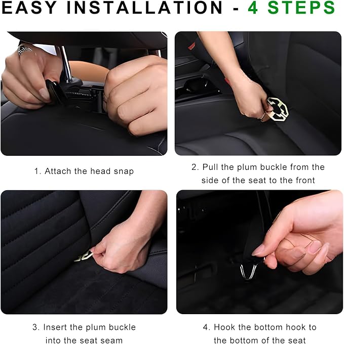 2PCS Car Backseat Organizer, Leather Multi-Pocket Seat Back Protector with Foldable Table Tray, Multifunctional Vehicle Storage Organizer Kick Mat for Kids Toddler Travel (Black) - Image 5