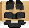 LASFIT Floor Mats for Ford Explorer 2015 2016 2017 2018 2019 7 Seater | All Weather TPE Car Floor Liners Custom Fit for Front, Rear and 3rd Row Bench Seat SUV Easy-Clean Accessories, Black 4pcs by LASFIT