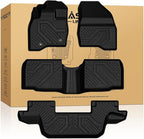 LASFIT Floor Mats for Ford Explorer 2015 2016 2017 2018 2019 7 Seater | All Weather TPE Car Floor Liners Custom Fit for Front, Rear and 3rd Row Bench Seat SUV Easy-Clean Accessories, Black 4pcs by LASFIT