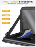 2-Pack Leather Car Backseat Organizer with Tablet Holder–Foldable Food Tray,Storage Pockets,Trash Can,Tissue Holder & Insulated Bag–Kick Mats Protector for Kids,Travel Accessories Organizer - Image 7