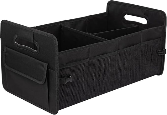 JiatuA Car Trunk Organizer, Car Organizers and Storage Collapsible Multi Compartment Container Box, Adjustable Car Accessories for SUV Sedan Truck, Standard Size, Black | Sturdy, Large Capacity, Clean Decor, Multi Compartment Container Box, Adjustable ... by JiatuA