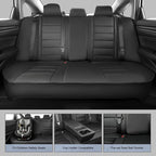 IKABEVEM Car Seat Covers Custom Fit for Honda Accord 2023 2024 2025 2026 Full Set Waterproof Faux Leather Full Coverage Car Seat Protector, Airbag Compatible, All Weather Protection(Black) - Image 3