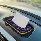 Biyejit 2 Pack Car Tissue Holder, Purple Butterfly Car Decorative Hanging Napkin Case, PU Leather Tissue Box for Car Sun Visor, Backseat - Image 5
