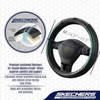 Skechers Air-Cooled Steering Wheel Cover,Leather Car Steering Wheel Cover Universal Fit 14" 1/2-15" Car Wheel Protector for Men Women Fit Suvs,Vans,Sedans,Car,Trucks,Green - Image 4