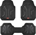 Coverado Car Floor Mats for Cars, Waterproof All Weather Floor Mats, Deep Dish Car Mats, Universal Trim to Fit Automotive Floor Mats for Trucks Car Accessories for Cars SUV Truck (3 Pcs,Black) by COVERADOAUTO