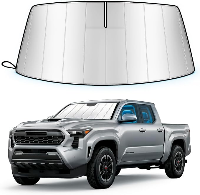 Windshield Sun Shade for Toyota Tacoma 2024-2026 Folding Design | Custom Fit, Car Front Window Sunshade, Sunshield Sun Visor Protector, Blocks UV Rays & Heat, Car Accessories by Unknown
