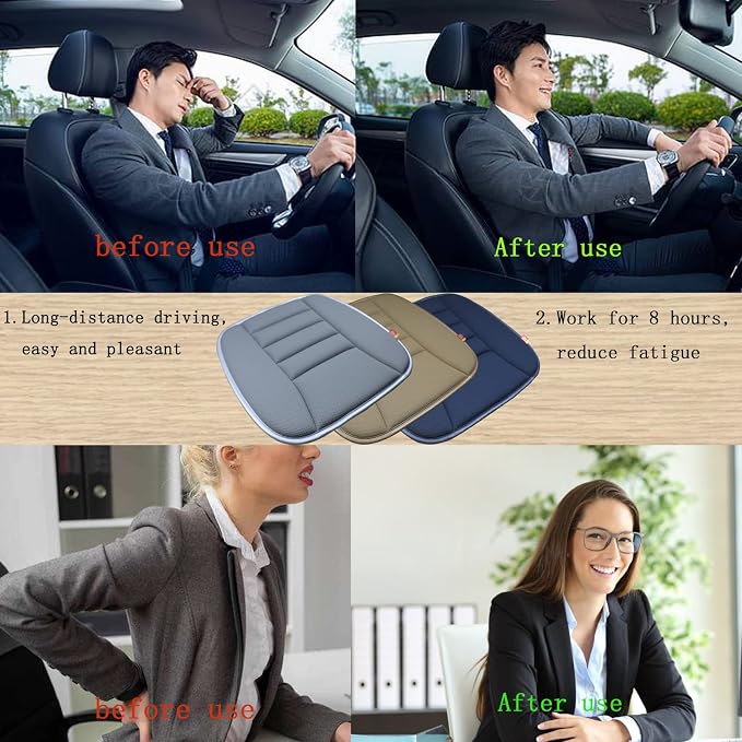 Car Seat Cushion Pad for Home Use Car Driver Seat Office Chair Memory Foam Seat Cushion - Image 6
