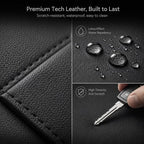 2 Pack Leather Look Car Backseat Organizer with Tablet Holder, Foldable Tray, 8 Storage Pockets, Cup Holder, Tissue and Umbrella Slots, Seat Back Protector Kick Mat for Cars SUVs Trucks - Image 6