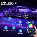 Acrylic Interior Car LED Strip Light with Wireless APP, Car Accessories 6 in 1 with 175 inches 593 LEDs Fiber Optic Ambient Lighting Kits, RGB Dynamic Music Sync Neon LED Strip Light for Car - Image 4