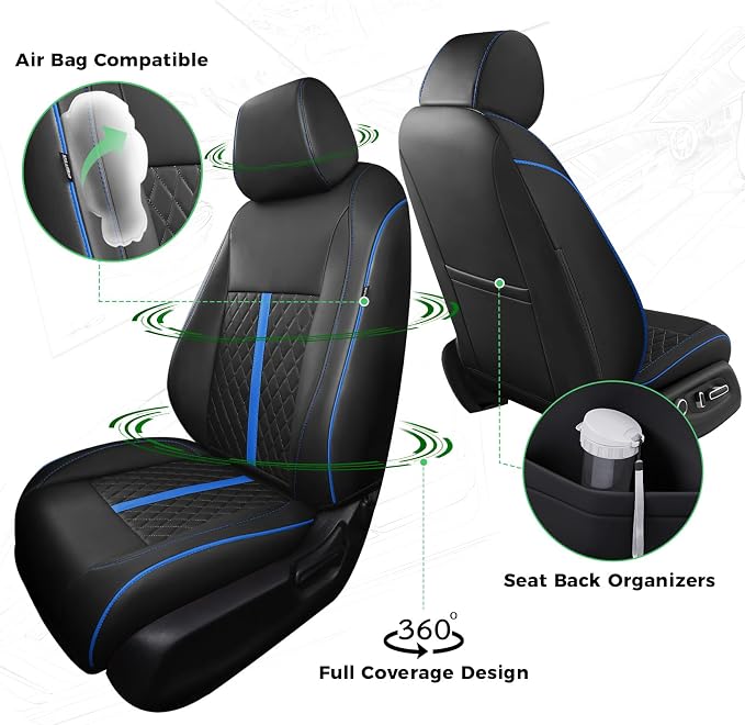 RIDEPOSH Custom Fit Seat Covers for Honda Civic 2022-2026 | Hatchback Sport LX, Faux Leather, 60/40 Split Rear, No Rear Armrest, Waterproof, Airbag Compatible, Full Set, Easy-to-clean - Image 3