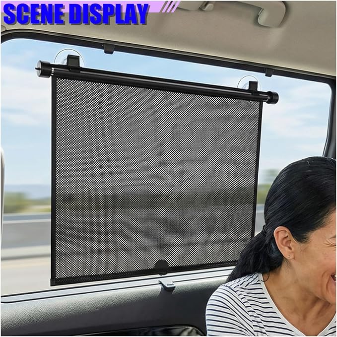 2PCS Car Windshield Sunshade for Baby, 18"×15" Retractable Car Window Sun Shade Protection Cover with Suction Cups, Auto Side Window Shades for Blocking Heat & UV Rays Glare (Black) - Image 6