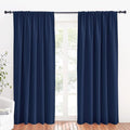 RYB HOME Large Blackout Curtains for Bedroom Living Room 84 inches Long | Thermal Insulated, Privacy, Drapes for Large Window, Triple-weave Fabric, For Better Sleep, W70 x L84, Navy Blue, 2 Panels by RYBHOME