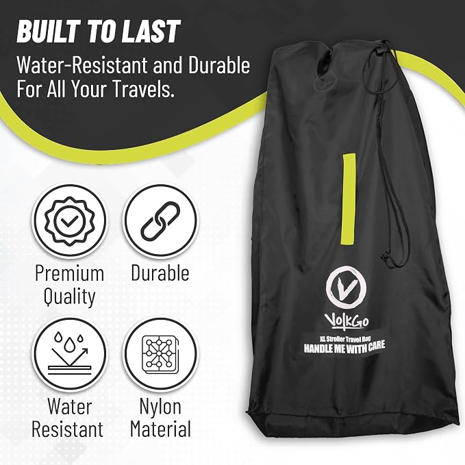 Super Extra Large Stroller Bag for Airplane with Padded Backpack Shoulder Straps, Double Stroller Cover for Air Travel, Jogger & Carrier - Fits All, Gate Check Bag, Waterproof Travel Cover. - Image 6