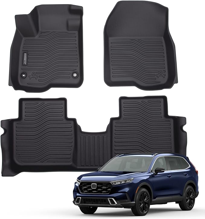 AUXKO All Weather Floor Mats for Honda CR-V 2023-2026 (Include Hybrid) | High Wall,All-Weather,All Season,Odorless,Anti Slip,Rain&Salt Resistant,TPE Material,Black,Accessories,Pet Friendly by AUXKO