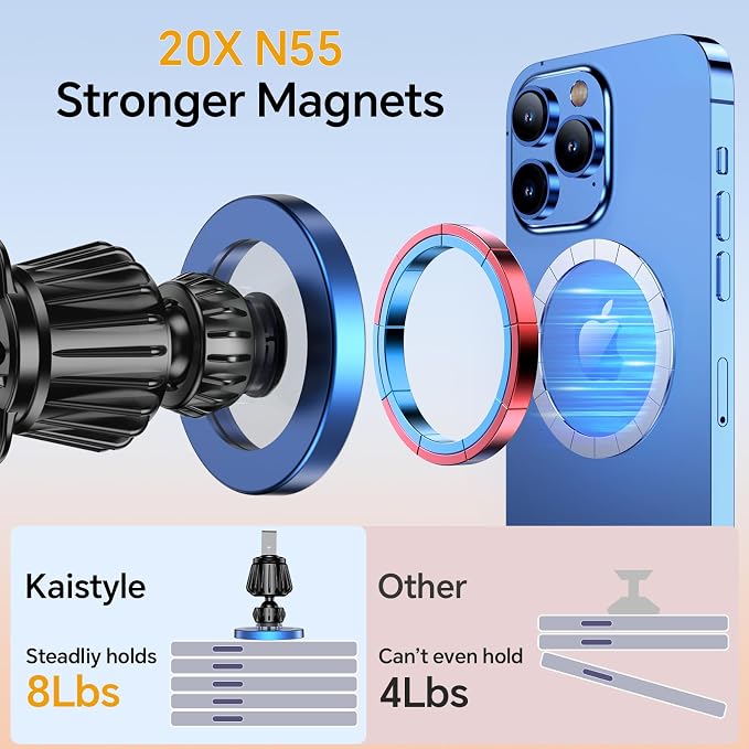for Magsafe Car Mount【20 Strong Magnets】Magnetic Phone Holder for Car Phone Holder Mount Dash Mounted Holders Cell Phone Holders for Your Car Accessories for Women Men for iPhone 17 16 15 14 - Image 5