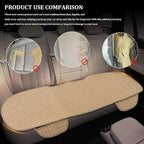 Linen Car Back Seat Cover, Car Seat Bottom Covers Protectors, Anti-Slip Automotive Long Rear Seat Protectors with Storage Pocket, Seats Back Protector for Most Vehicles (Rear Seat/Beige) - Image 5