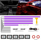 Acrylic Interior Car LED Strip Light with Wireless APP, Car Accessories 6 in 1 with 175 inches 593 LEDs Fiber Optic Ambient Lighting Kits, RGB Dynamic Music Sync Neon LED Strip Light for Car - Image 3