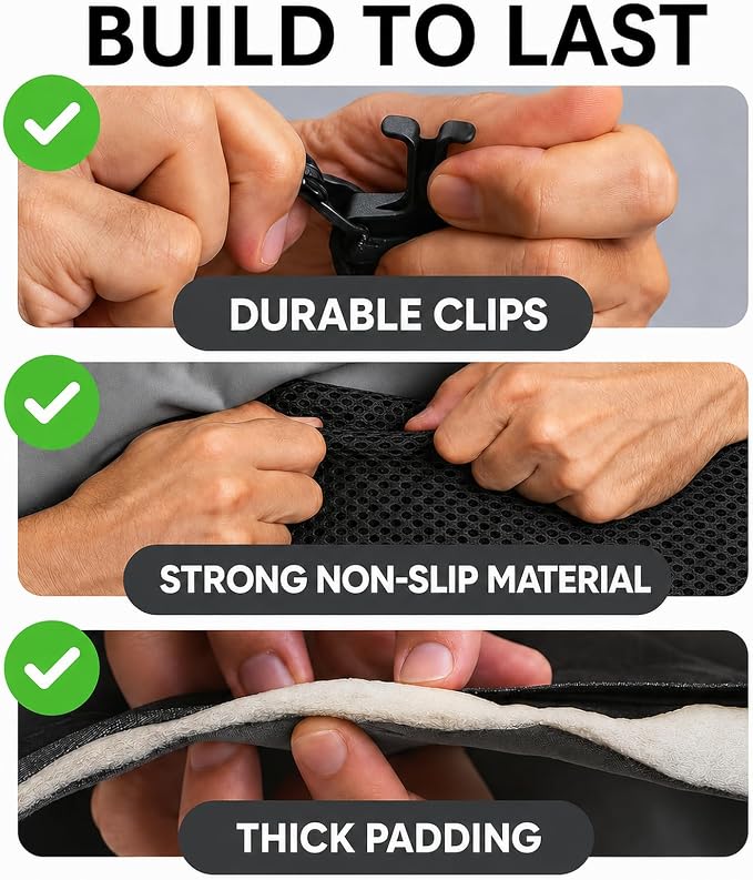 Dog Car Seat Protector, Back Seat Cover for Dogs, SUV & Car Seat Covers 54" | Fits compact SUVs, sedans; protects rear bench and car interior from pet hair, kid spills - Image 6