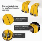 CoBak Purse Hook for Car - Universal Premium Stitched Leather and Aluminum-Magnesium Alloy Double Car Seat Back Storage Hook for Purses, Handbags, Bags (2 Pack),Bright Yellow - Image 3