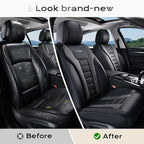 Coverado Car Seat Covers, Front Covers for Cars, Car Seat Cover Front Seats, Automotive Seat Cover, Waterproof, Leather Car Seat Cushion, Universal Interior Covers Seat Protectors for Most Cars - Image 5