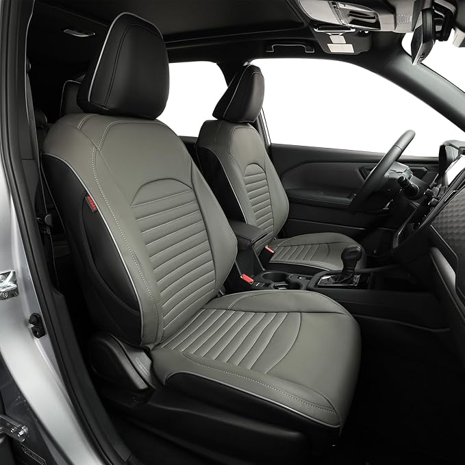 EKR Car Seat Covers for Subaru Forester 2019-2024(NO Base),Full Set | Custom Fit for Subaru Forester 2019-2024 (Not for Base)Full Coverage,Waterproof,Faux Leather(Black/Gray) by EKR
