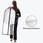 Dress Bags for Gowns Long, 60'' Garment Bags for Hanging Clothes, Suit Bag Cover for Storage and Travel, 2 Pack (Clear) - Image 6