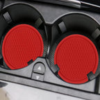 ZSDY Car Cup Coaster, 4PCS Universal Auto Non-Slip Cup Holder Embedded in Ornaments Coaster, Car Interior Accessories Sets, Red - Image 4