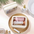 Hsei 6 Pcs Clear Makeup Bags Diaper Bag Organizer Travel Toiletry Bags with Zipper Clear Cosmetic Organizer Car Storage Pouch Bridesmaid Gift for Women Beach Vacation (Beige) - Image 4
