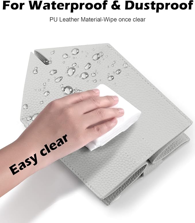 Tissue Box Cover for PU Leather, Modern Simple Solid Color Holder Square Tissue Bag, Ideal for Bathrooms,Office,Car,Outdoor Tent,Dining Table,5"X5"X5", Single Light Grey - Image 6