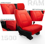 Car Seat Covers Custom Fit for Dodge 2019-2026 Ram 1500 Crew Cab,Red | Custom Fit Faux Leather Full Set, Compatible with 5th Gen Ram 1500 Big Horn/Lone Star/Rebel/Sport, Waterproof, Easy to Clean - Image 3