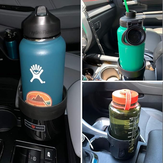 SEVEN SPARTA 2 Pack Car Cup Holder Expander Organizer Adjustable Base, Compatible with Yeti 20/26/30 oz, Hydro Flasks 32/40oz, Nalgenes 30/32/38/48 oz, Other Bottles in 3.4"-3.8" (Black and Silver) | Compatible with Yeti, Hydro Flask & Owala 32-40oz, U... - Image 8