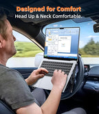 Car Laptop Mount Steering Wheel Tray Holder, Height Adjustable Car Desk for Laptop Computer Tablet, Foldable Portable Lap Laptop Stand for Car Vehicle Workstation Accessories Truck SUV Tesla - Image 2