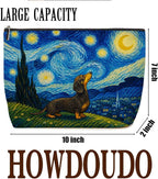 Starry Sky Dachshund Makeup Bag Cute Dog Cosmetic Bag Gifts for Women 02 | Durable Travel Organizer Pouch for Women, Outdoor Portable Toiletry Bag, Christmas Birthday Gift for Mom Friend, Dog lovers - Image 4