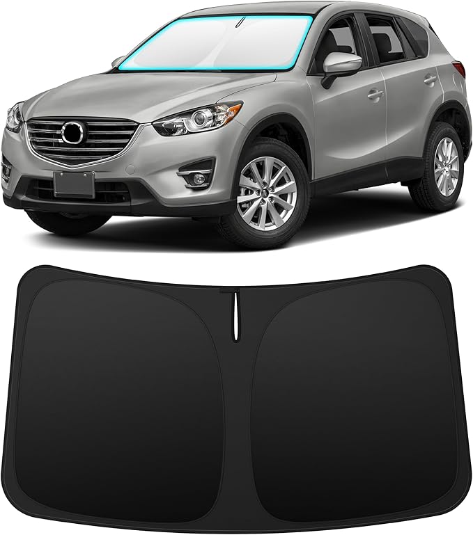INSAUTO Custom Fit Windshield Sun Shade for Mazda CX5 CX-5 2013-2016 | Foldable Front Window Sunshade Car Accessories, UV & Heat Reflector, Keeps Interior Cool, Includes Storage Bag by INSAUTO