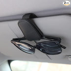 KIWEN 2 Packs Sunglasses Holders for Car Visor, Magnetic Leather Glasses Eyeglass Clip for Car, Ticket Card Clip Sunglasses Mount, Car Visor Accessories Gadgets (2, Black) by KIWENDirect