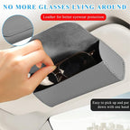 Sunglasses Holder for Car Sun Visor, Leather Auto Eyeglasses Organizer Box with Hidden Magnetic Closure, Vehicle Glasses Case Clip Holder, Car Accessories for Women Men (Gray) - Image 4