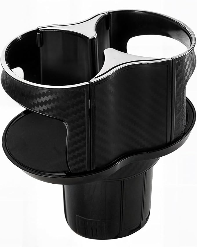 Double Cup Holder for Car, 2 in 1 Extra Cup Insert with Expandable Base, Multifunctional Extender Expander Adapter with Elastic Open-Close Cup Mouth, Adjustable Bracket FOR 2.1''-2.9'' BOTTLE DIAMETER by Unknown