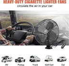 12V Portable Fan RV | Truck Cooling Heavy Duty 9" Metal Clip-On Car Fan Bus | Boat | Forklift | Car | Camper | Lawn | Mower | Tractor 2-Speed High Velocity Black - Image 2