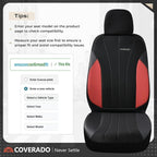 Coverado Seat Covers 2-Pack, Waterproof Car Seat Covers, PU Leather & Breathable Mesh Seat Protectors, 2 Seats Automotive Seat Covers, Universal Fit for SUVs, Trucks, Sedans - Image 3
