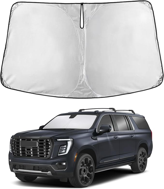 EcoNour Windshield Sunshade Compatible for GMC YukonXL 2021-2023 2024 2025 | Sun Visor for Front Windshield & Window Sun Shade Cover, UV Heat Blocker & Protector, Car Accessories by EcoNour