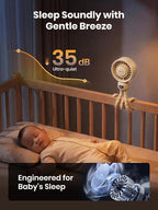 Warmco Portable Stroller Fan, 4000mAh Rechargeable Clip On Fan | Flexible Tripod (Up to 15H), 4 Speeds, LED Display, Detachable Grille, Quiet Operation, for Car Seat, Crib - Image 6