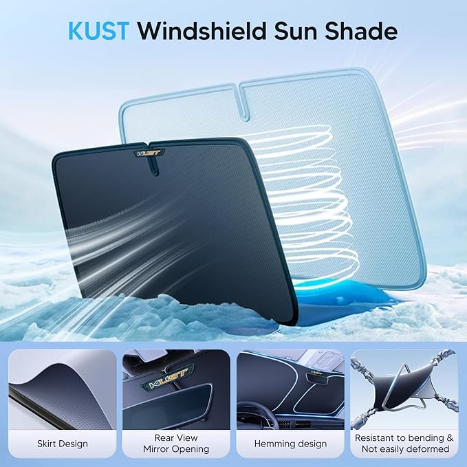 KUST Windshield Sun Shade for Ford Expedition SUV Accessories 2018-2024 2025 Window Sunshade Sun Visor Protector Foldable Blocks UV Rays Keep Your Car Cooler - Image 5